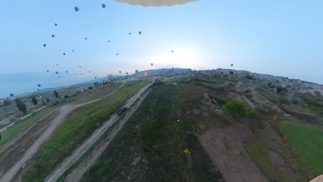 rocky-landscape,-balloon-trip-over-cappadocia-turkey