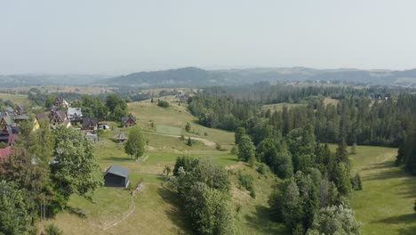 Forest-Mountains-Over-Countryside-Villages-In-Podhale-Region