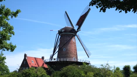 Die-Kornblumenwindmühle-In-Der-Stadt-Goes,-Niederlande