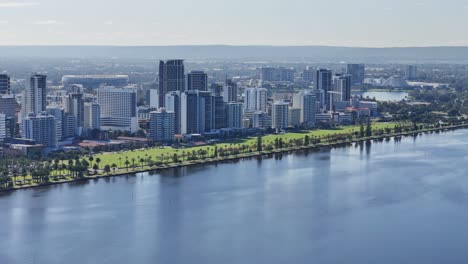 Aerial-view-of-Perth's-Swan-river-in-Western-Australia-with-calm-waters-below