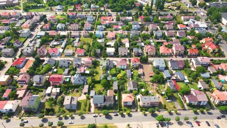 Aerial-view-of-residential-houses-at-spring