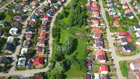 Aerial-view-of-residential-houses-at-spring