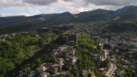 Gjirokastra-cityscape-at-sunrise-in-Southern-Albania