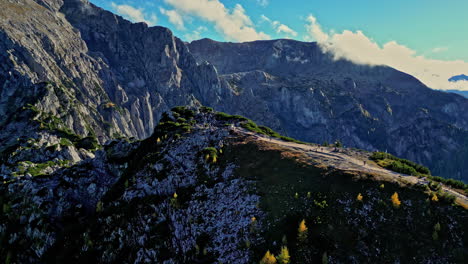 Eagle-Nest-peak-in-Austria,-aerial-drone-view-on-sunny-day