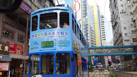 Double-decker-trams-back-view