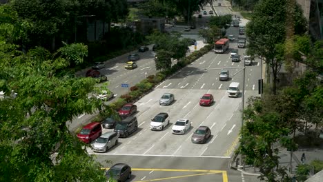 Vista-De-ángulo-Alto-Con-Vistas-Al-Tráfico-A-Lo-Largo-De-Paterson-Road-En-Singapur