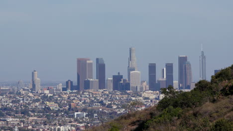 Long-lens-view-of-Downtown-Los-Angeles