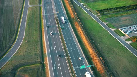 Aerial-top-view-of-highway-road