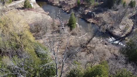 Aerial-View-Of-The-Credit-River-Near-Folks-Of-The-Credit,-Caledon