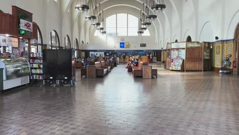 Santa-Fe-historical-landmark-inside-station-building-in-San-Diego,-CA