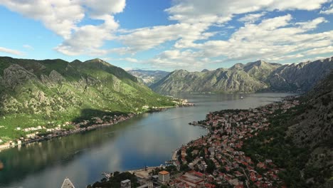 A-luxury-cruise-ship-steams-toward-the-dock-of-the-historical-city-of-Kotor