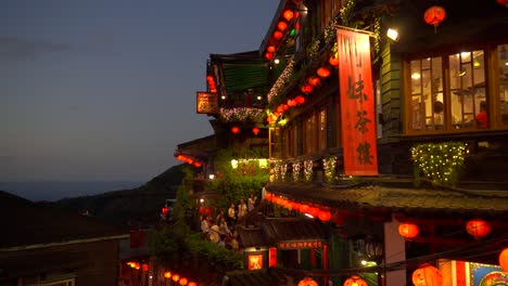 Beautiful-view-of-famous-Ghibli-Tea-house-in-Jiufen,-Taiwan