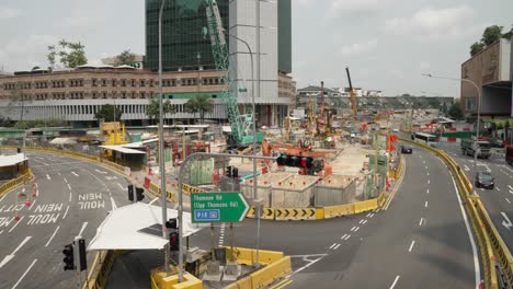 Con-Vistas-Al-Sitio-De-Construcción-Frente-A-La-Estación-Novena-En-El-Proyecto-Del-Corredor-Norte-Sur-En-Singapur