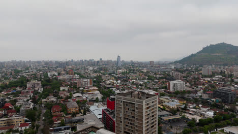 Zeitraffer-Des-Finanzviertels-Von-Santiago-De-Chile,-Providencia,-Am-Wintermorgen