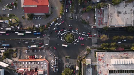 Hyperlapse-Miguel-Angel-de-Quevedo-Roundabout,-Coyoacan,-Mexico-city