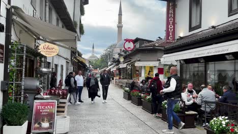 SARAJEVO:-Mosque-Visits,-Wide-Angle-Lens,-Olympic-Spirit,-Burek,-Cobblestone-Streets,-Old-Town,-Cemetery-Walks,-Iconic-Landmarks,-Baščaršija,-Sunset