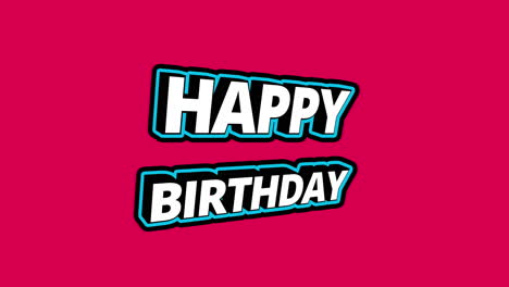HAPPY-BIRTHDAY-3D-Bouncy-Text-Animation-with-Cyan-frame-and-rotating-letters---Magenta-Red-background