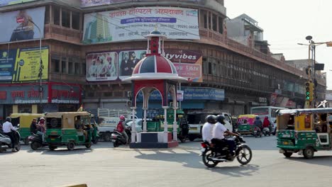 crowded-city-street-traffic-at-traffic-control-signal-from-different-angle-video-is-taken-at-jodhpur-rajasthan-india-on-Nov-06-2023