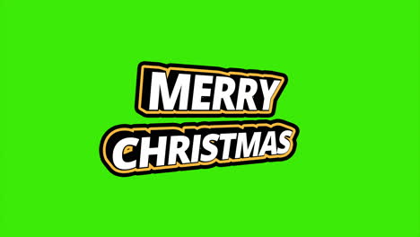 Feliz-Navidad-Animación-De-Texto-Hinchable-3d-Con-Marco-Morado-Y-Letras-Giratorias---Fondo-Verde