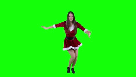 Fesselnde-Feiertagchoreografie-Attraktive-Tänzerin-Im-Weihnachtsoutfit