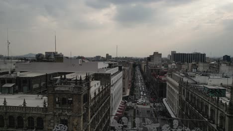 Video-Drone,-Avenida-20-De-Noviembre,-Centro-Histórico-De-La-Ciudad-De-México