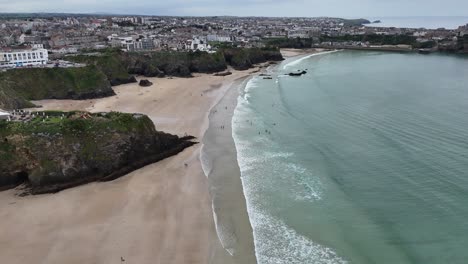 Playas-En-Newquay-Cornwall-Reino-Unido-Drone,antena