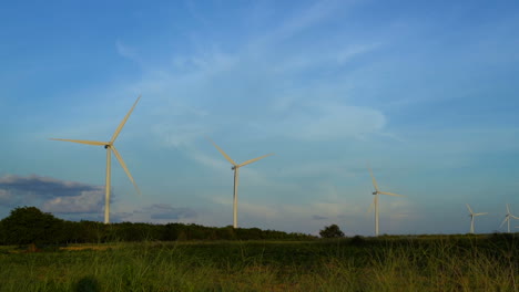 Wind-turbine-farm.-Wind-turbines-under-blue-sky