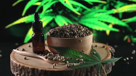 Semillas-De-Cannabis-Legalizadas-Cayendo-Y-Rebotando,-Producto-De-Canabis-Medicinal.