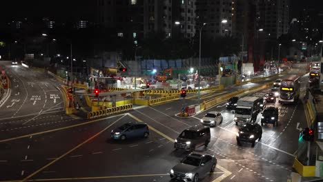 Con-Vistas-Al-Sitio-De-Construcción-Frente-A-La-Estación-Novena-En-El-Proyecto-Del-Corredor-Norte-Sur-En-La-Esquina-De-Thomson-Y-Moulein-Road-Por-La-Noche