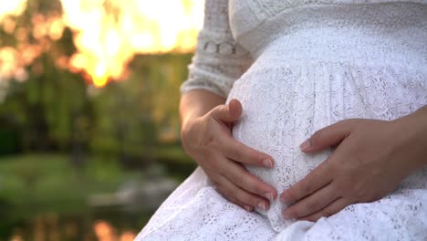 Mujer-Embarazada-Que-Se-Siente-Feliz-En-El-Jardín-De-Su-Casa.