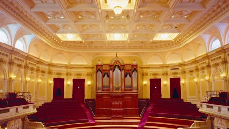 Slow-tilt-down-of-Amsterdam-Concert-Hall-epic-empty-interior-wide-shot