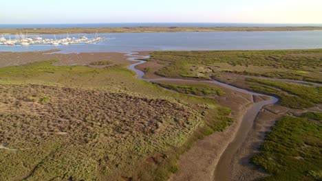 Marshes-and-low-tide-at-sunset