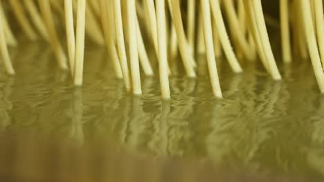Close-Up-of-Boiling-Strings-of-Spaetzle-Noodle-in-a-Factory-in-Slow-Motion