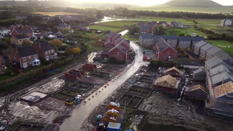 Aerial-view-housing-estate-construction-in-England