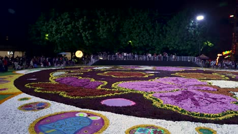 La-Alfombra-Floral-Más-Grande-De-Singapur-Expuesta-En-El-Césped-De-Los-Jardines-Junto-A-La-Bahía-Por-La-Noche