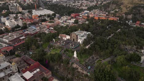 Drone-hyperlapse-video-of-the-Capilla-del-Cerrito-in-the-Villa-Basilica-of-Santa-Maria-de-Guadalupe,-Mexico-City