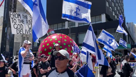 Manifestación-Pública-En-Apoyo-De-Israel-En-Auckland,-Nueva-Zelanda