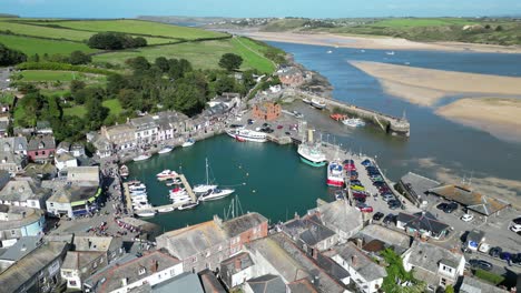 Padstow-Cornwall-UK-drone-,-aerial-,-view-from-air-4K