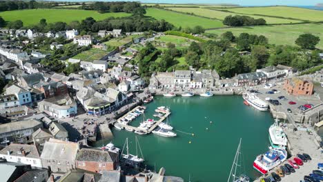 Pull-back-drone-aerial-reverse-reveal-Padstow-Cornwall-UK