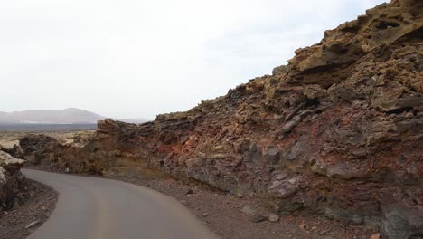 Timanfaya-protected-natural-park-of-Lanzarote,-Canary-Islands,-volcanic-zone,-Laba-eruptions