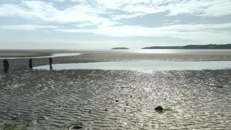 Sand-Ripples-In-Pilmore-Strand-Beach-During-Low-Tide-In-County-Cork,-Ireland