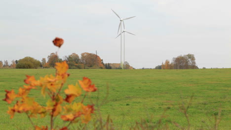 Zwei-Windkraftanlagen-Auf-Dem-Feld