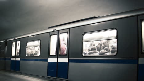 Pasajeros-En-El-Lapso-De-Tiempo-De-La-Estación-De-Metro