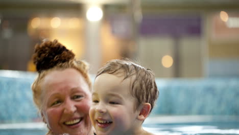 Grandmother-and-a-grandson-in-the-swimming-pool