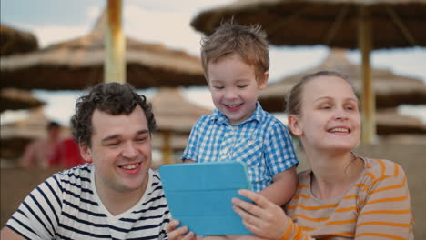 Happy-family-with-pad-outdoor