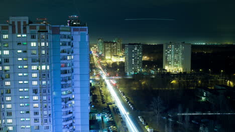 Timelapse-De-La-Vida-Nocturna-En-La-Ciudad