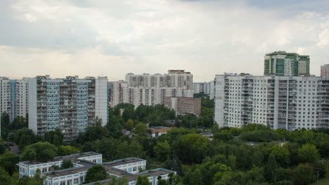 Timelapse-of-residential-area-with-clouds-in-the-sky-above