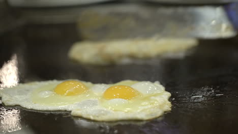 Two-portions-of-fried-eggs-cooked-on-the-stove