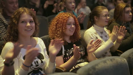 Girls-Delighted-with-the-Show-Applauding