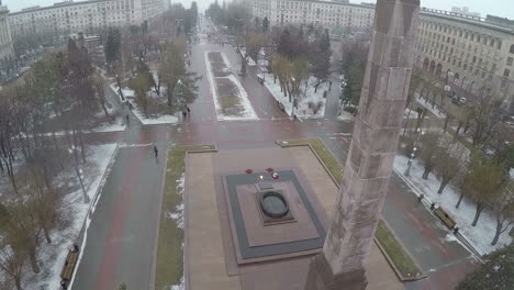 Plaza-De-Los-Combatientes-Caídos-En-Volgogrado,-Rusia.